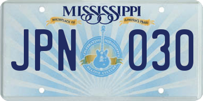 MS license plate JPN030