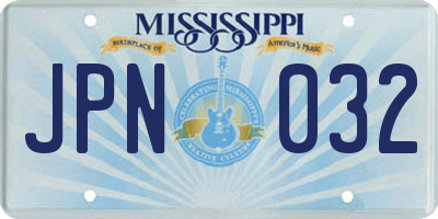 MS license plate JPN032