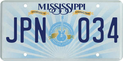 MS license plate JPN034