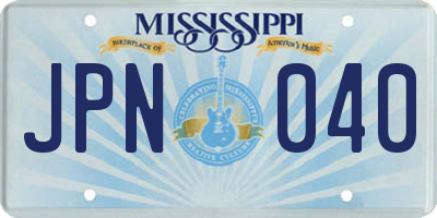 MS license plate JPN040