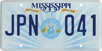 MS license plate JPN041
