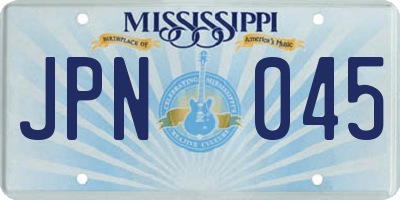 MS license plate JPN045