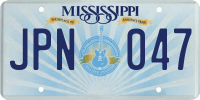 MS license plate JPN047