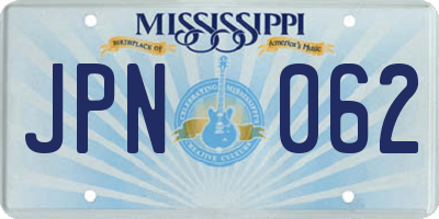 MS license plate JPN062