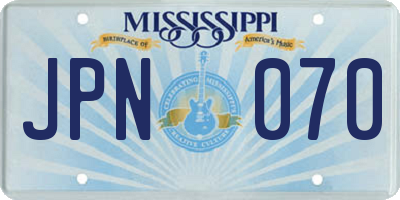 MS license plate JPN070