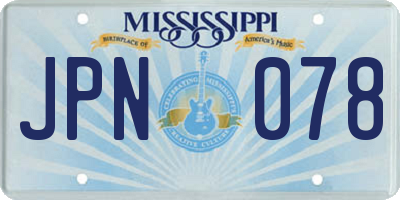 MS license plate JPN078