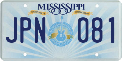 MS license plate JPN081