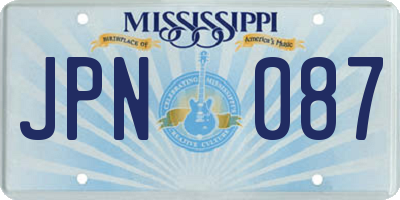 MS license plate JPN087
