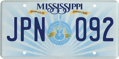 MS license plate JPN092