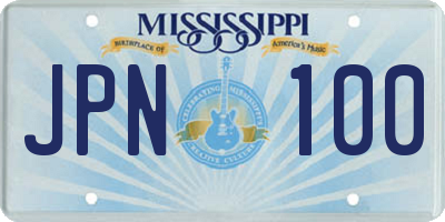 MS license plate JPN100