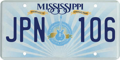 MS license plate JPN106