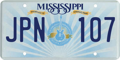 MS license plate JPN107