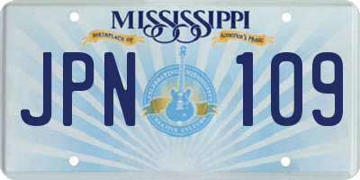MS license plate JPN109