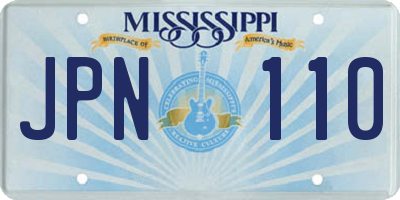 MS license plate JPN110