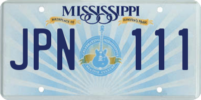 MS license plate JPN111