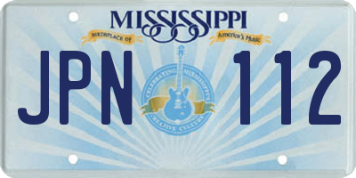 MS license plate JPN112