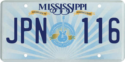 MS license plate JPN116