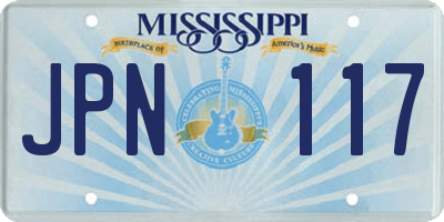 MS license plate JPN117