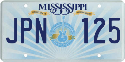 MS license plate JPN125