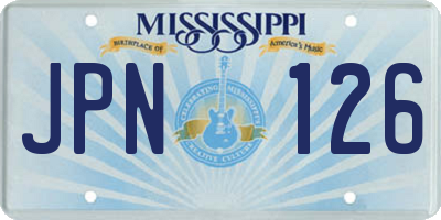 MS license plate JPN126