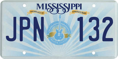 MS license plate JPN132