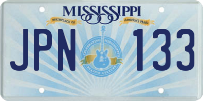 MS license plate JPN133