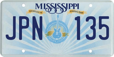 MS license plate JPN135