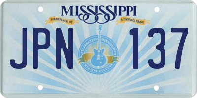 MS license plate JPN137