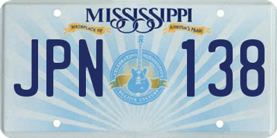 MS license plate JPN138