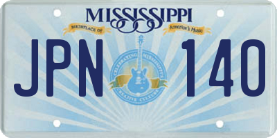 MS license plate JPN140