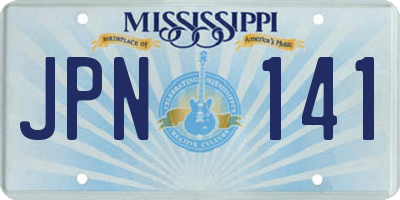 MS license plate JPN141