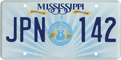 MS license plate JPN142