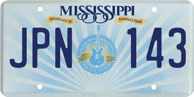 MS license plate JPN143