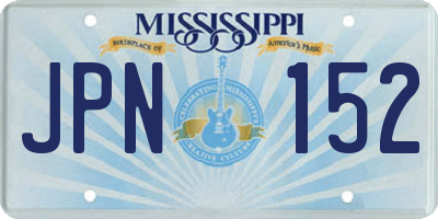 MS license plate JPN152
