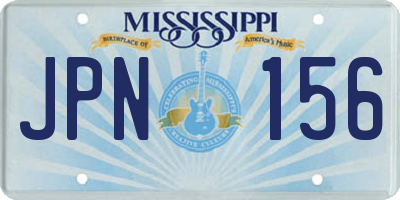 MS license plate JPN156