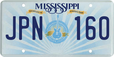 MS license plate JPN160