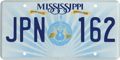 MS license plate JPN162