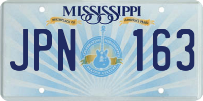 MS license plate JPN163