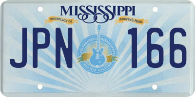 MS license plate JPN166