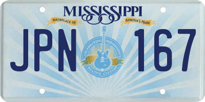 MS license plate JPN167