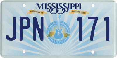 MS license plate JPN171