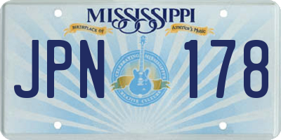 MS license plate JPN178