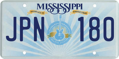 MS license plate JPN180