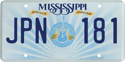 MS license plate JPN181