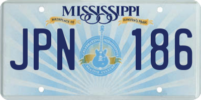 MS license plate JPN186