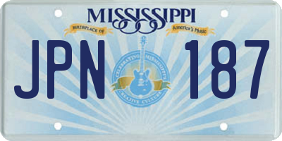 MS license plate JPN187