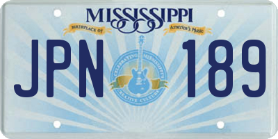 MS license plate JPN189