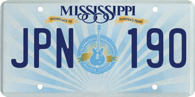 MS license plate JPN190
