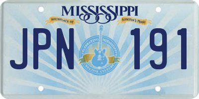 MS license plate JPN191