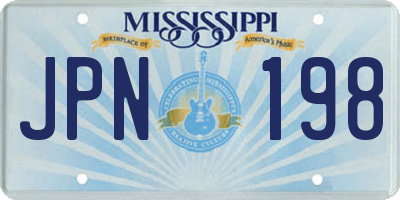 MS license plate JPN198
